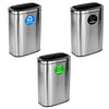 Alpine Industries Trash Can, Satin Alum/Satin Alum, Stainless Steel/Plastic ALP470-40L-R-T-CO